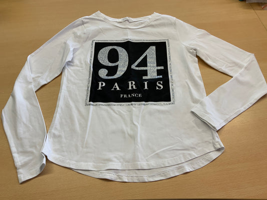 Langärmliges T-Shirt 158/164 Weiß