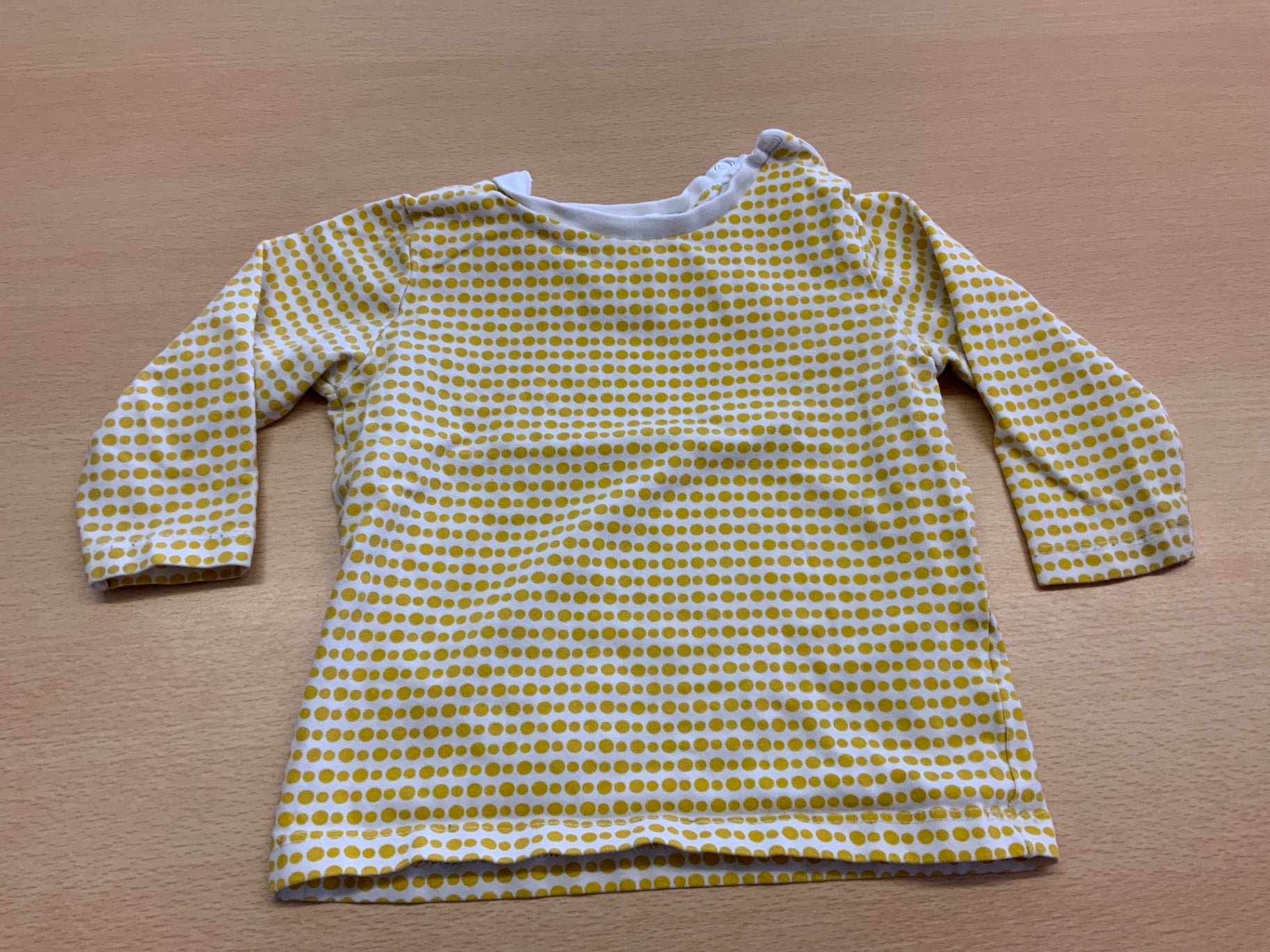 Langarmshirt 74 Gelb und Weiß