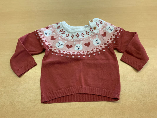  Pullover 80 Rot und Weiß
