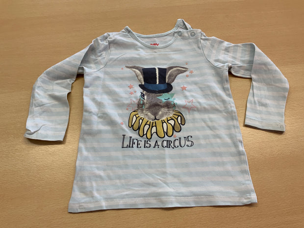 Toy Langarmshirt 86/92 Hellblau und Weiß gestreift
