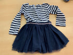Kleid 92 Marineblau, Weiß
