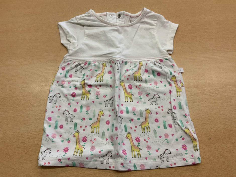 Smile Kleid 68 Weiß mit buntem Muster