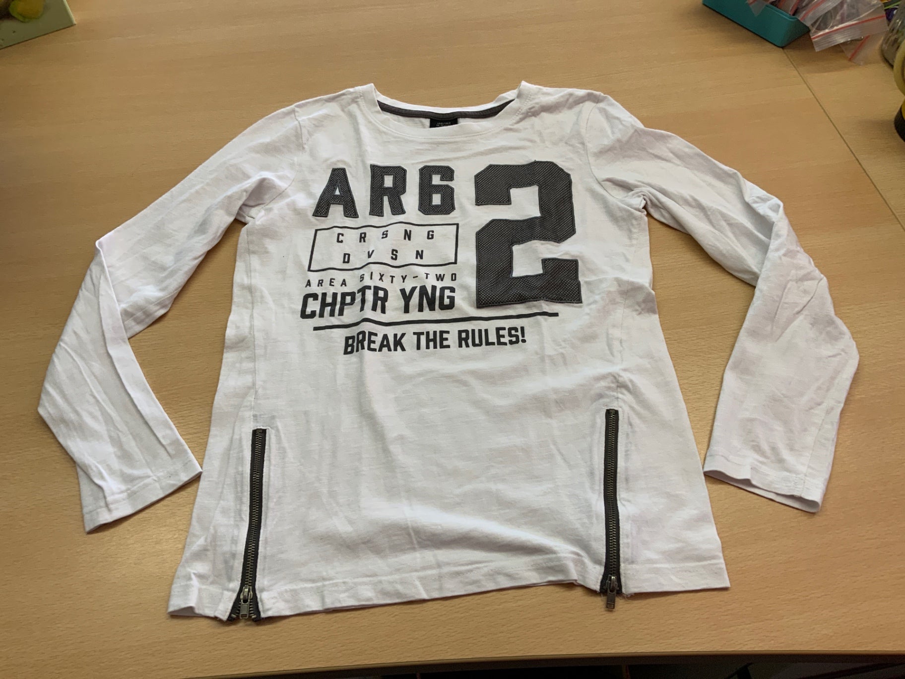 Langärmliges T-Shirt 146/152 Weiß