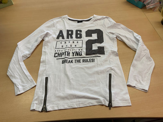 Langärmliges T-Shirt 146/152 Weiß