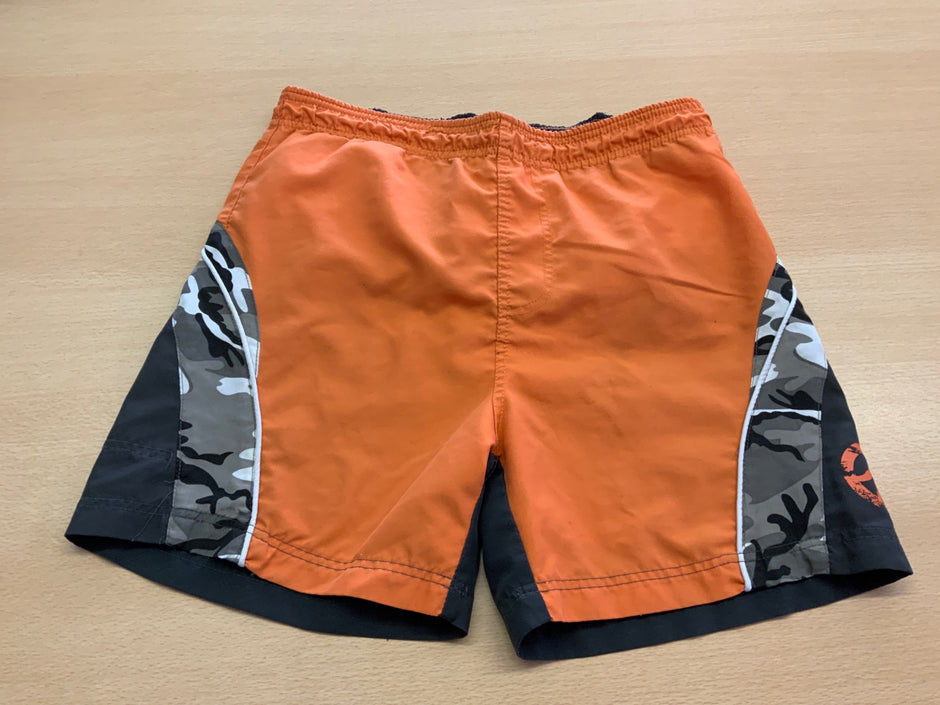 Badeshorts 128 Orange, Schwarz, Grau, Weiß