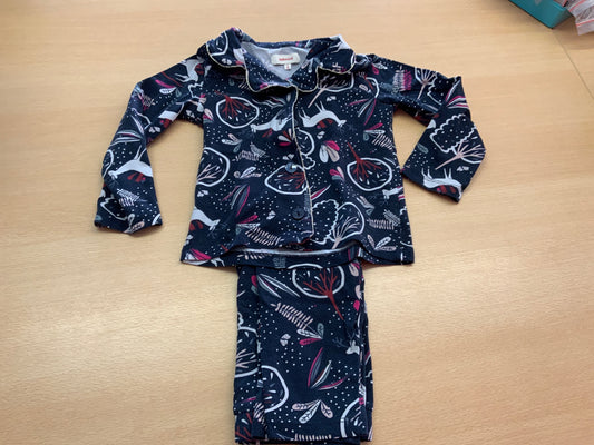 Pajama, Set 98 Dunkelblau mit buntem Muster