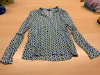  Bluse 34 Bunt mit einem Muster in Blau, Grün und Weiß