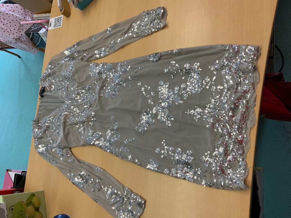 Abendkleid S Grau