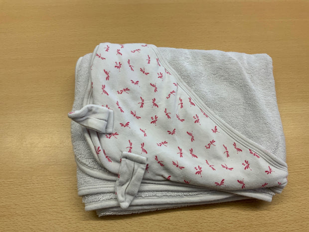 Babytuch Weiß mit Pinken Akzenten