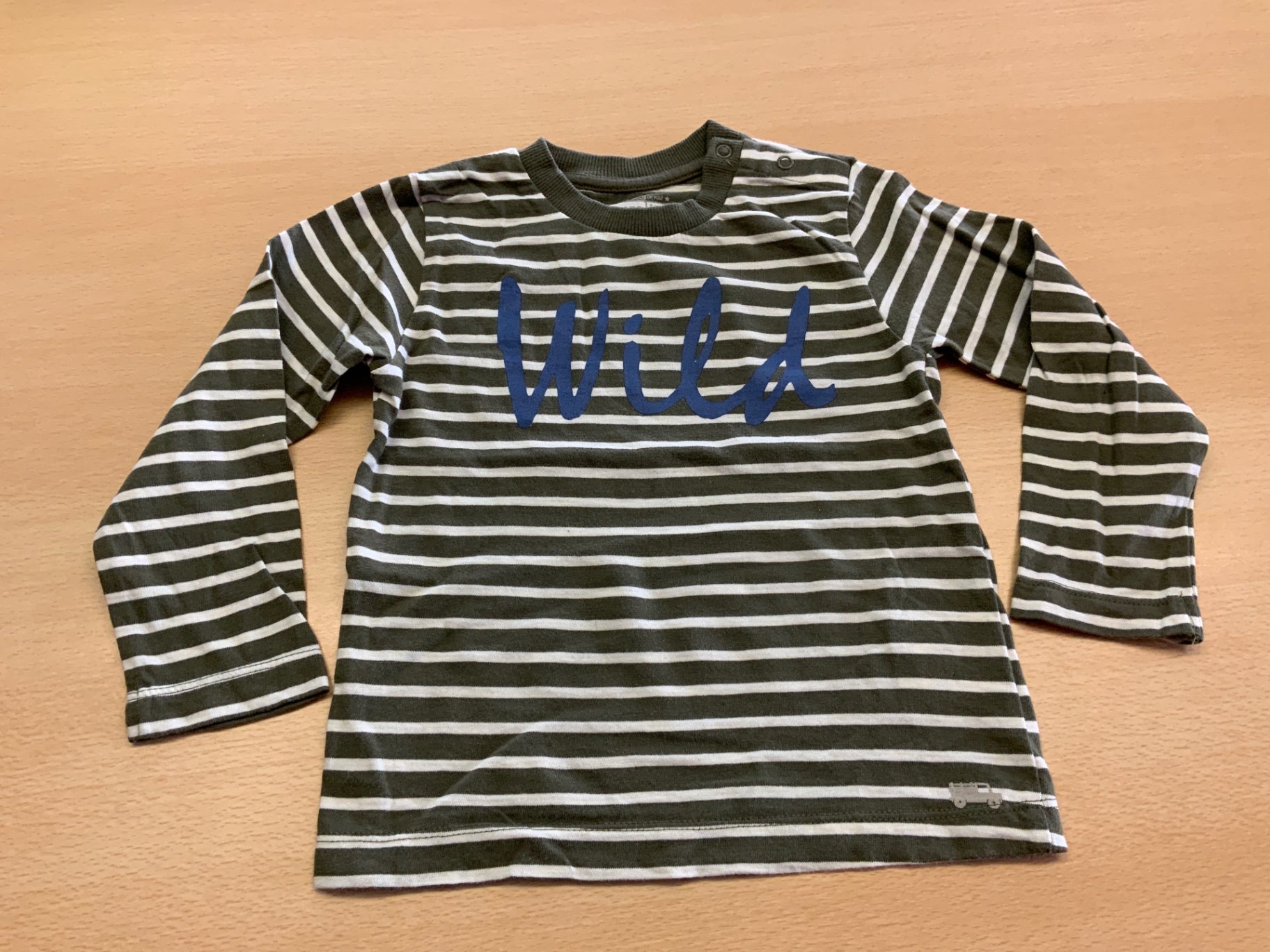 Unbekannt Langarmshirt 92 Oliv, Weiß, Blau
