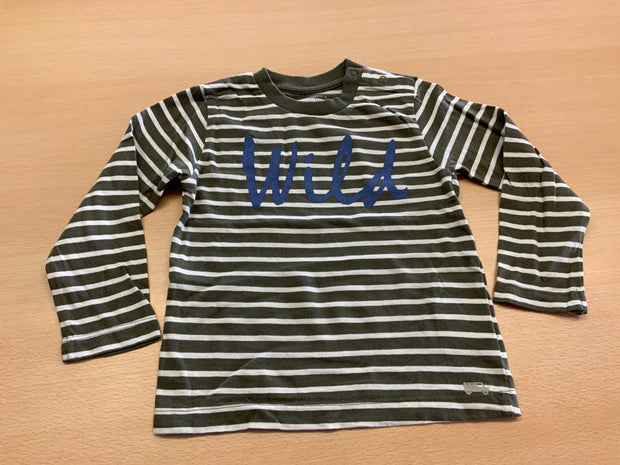 Unbekannt Langarmshirt 92 Oliv, Weiß, Blau