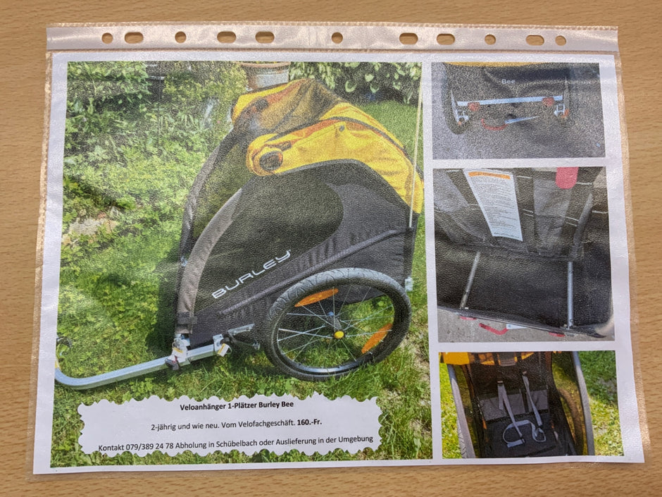 Burley Fahrradanhänger Schwarz, Gelb