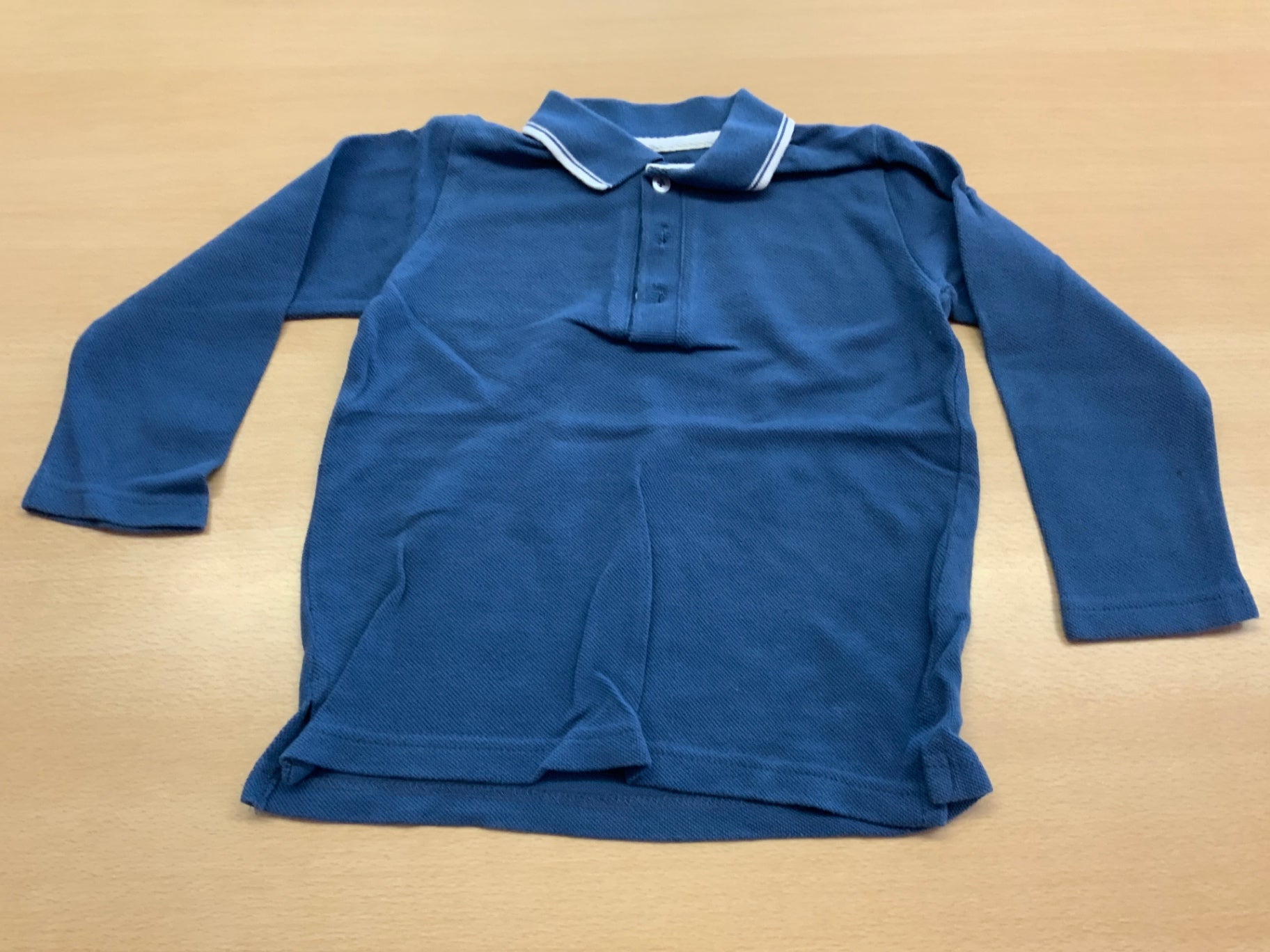 Poloshirt langarm 98 Blau