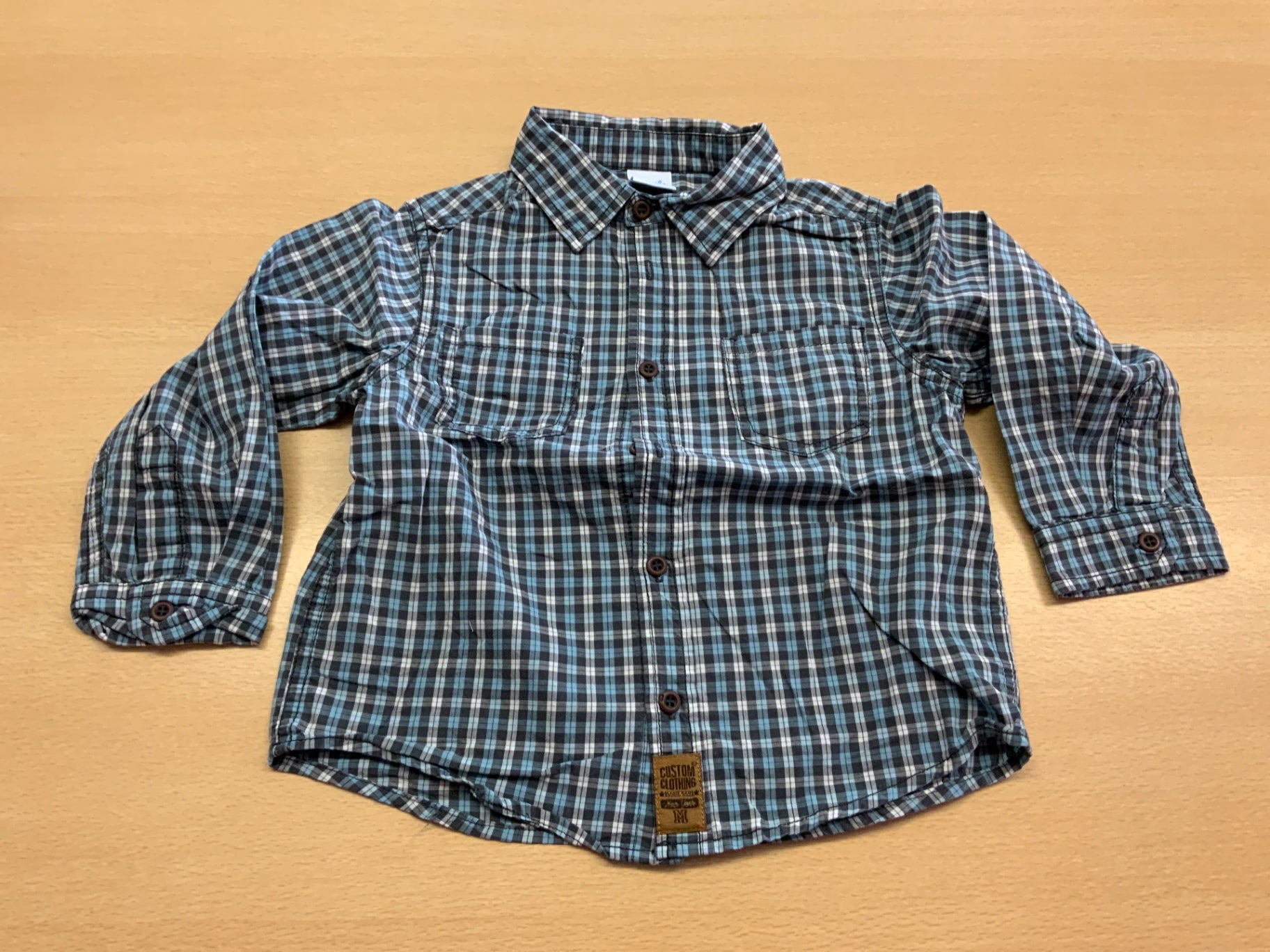 Hemd 92 Blau, Schwarz, Weiß