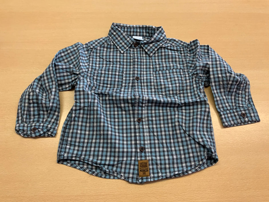 Hemd 92 Blau, Schwarz, Weiß