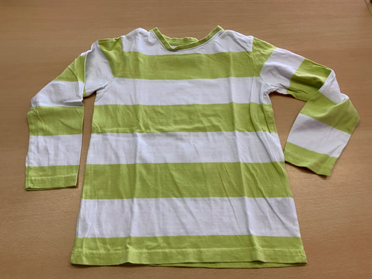 Langärmliges T-Shirt 116/122 Grün und Weiß