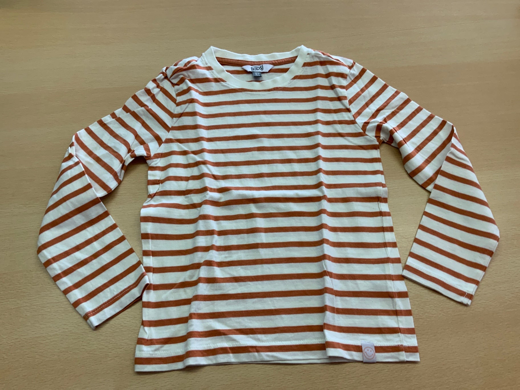 Langarmshirt 122 Beige und braun gestreift