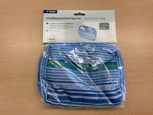 Tchibo Medikamententasche Blau und Weiß