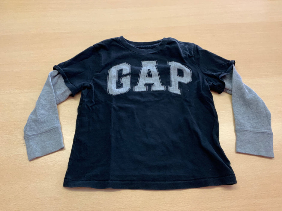 GAP Langärmliges T-Shirt 104 Dunkelblau, Hellgrau