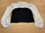 Bluse 152 Weiß mit Streifen, Schwarz
