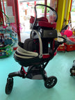 Chicco Kinderwagen-/Autositzset schwarz, rot, beige