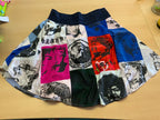  Jupe M Vielseitige bunte Muster mit Schwarz, Weiß, Pink, Rot, Blau und Grün