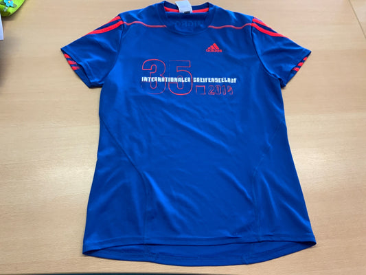 adidas T-Shirt XS Blau mit roten Akzenten