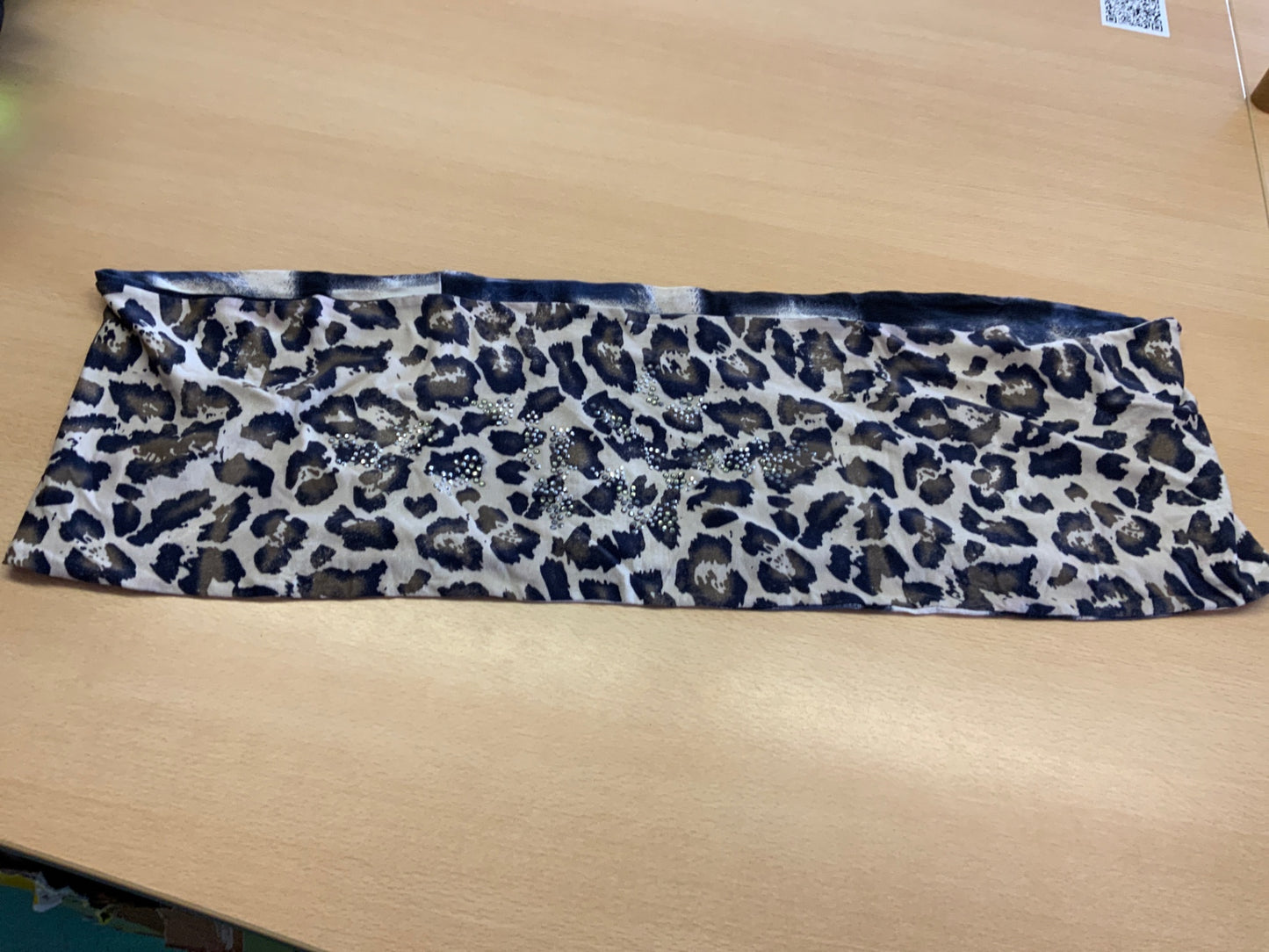 Schlauchschal Beige und Blau