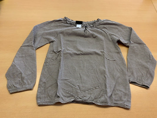 Langarmshirt 122/128 Schwarz und Weiß