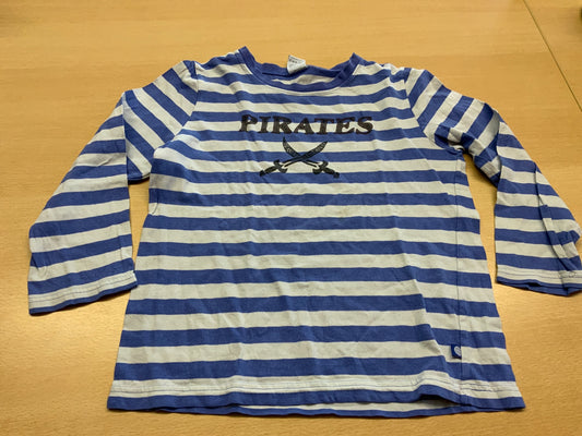  Langärmliges T-Shirt 116 Blau und Weiß