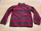 Jacke 116 Rot und Grau gestreift