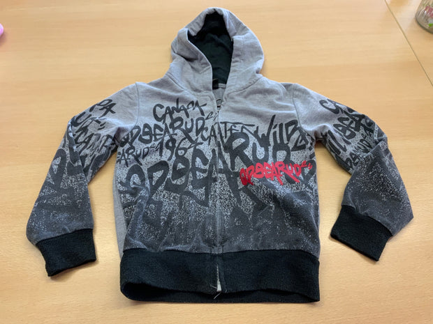  Jacke 116 Grau mit Schwarz und Rot