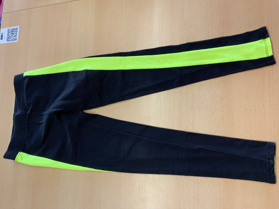  Sport-Leggings 146 Schwarz mit neon Gelb