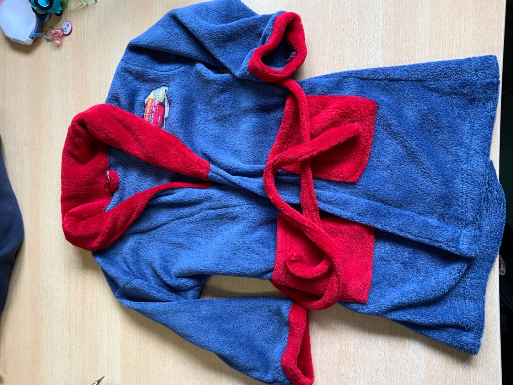  Bademantel 116 Blau und Rot