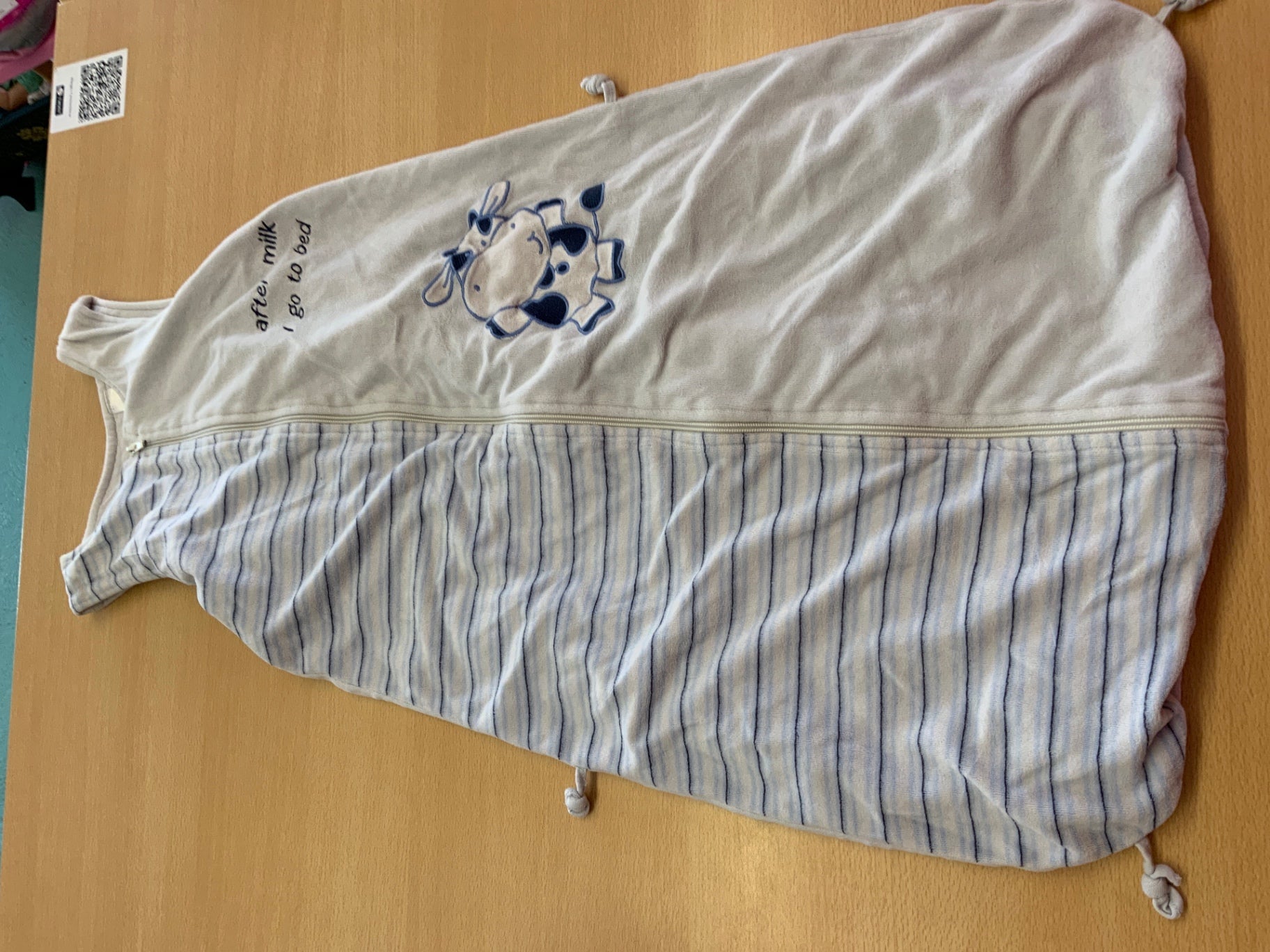 Schlafsack Beige, Blau, Weiß