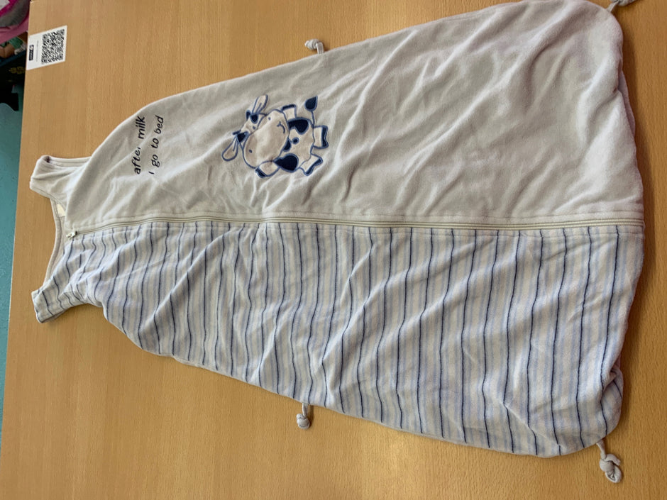 Schlafsack Beige, Blau, Weiß