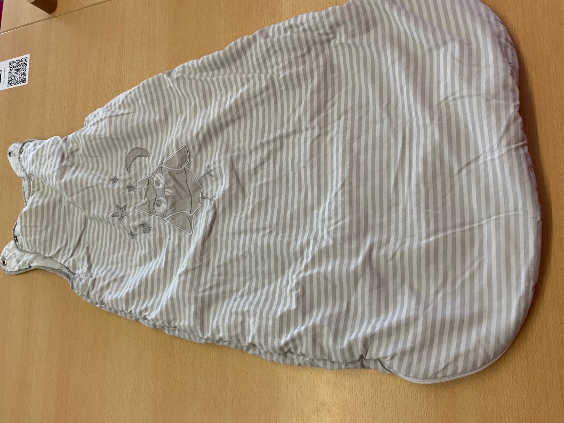 Schlafsack Beige und Weiß