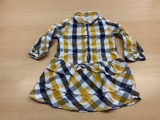 Kleid 86 Gelb, Blau, Weiß, Schwarz