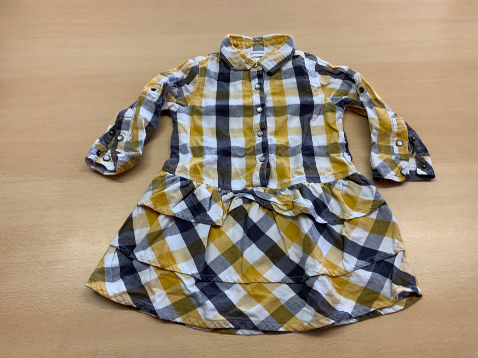 Kleid 86 Gelb, Blau, Weiß, Schwarz