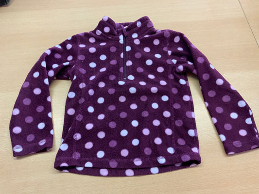 Pullover 110 Lila mit weißen Punkten