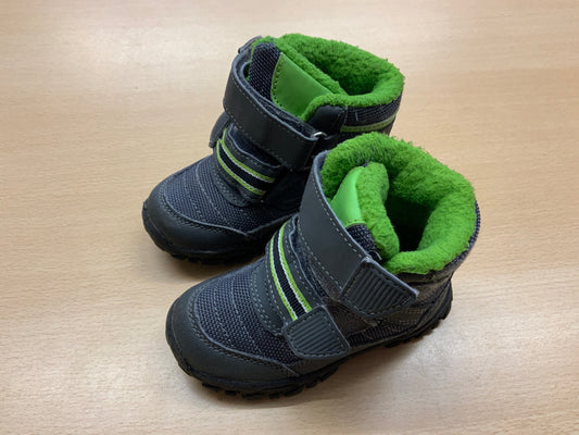  Winterstiefel 23 Dunkelgrau mit grünen Akzenten