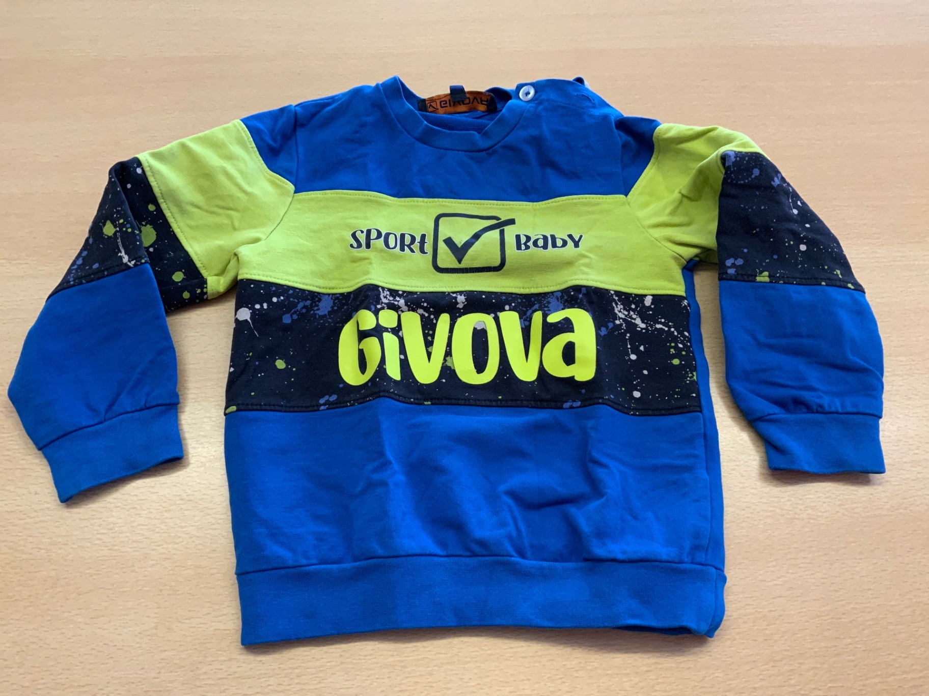 Sweatshirt 92 Blau, Gelb, Schwarz
