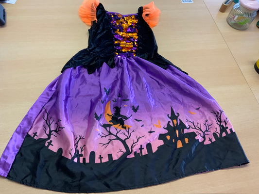 Kostüm 128/140 Lila, Schwarz, Orange