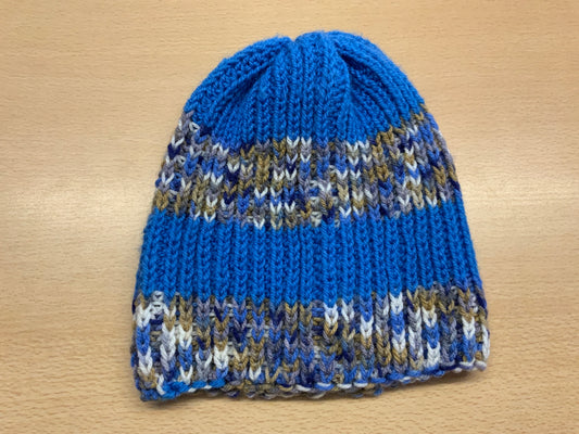 Mütze Blau, Grau, Weiß, Braun