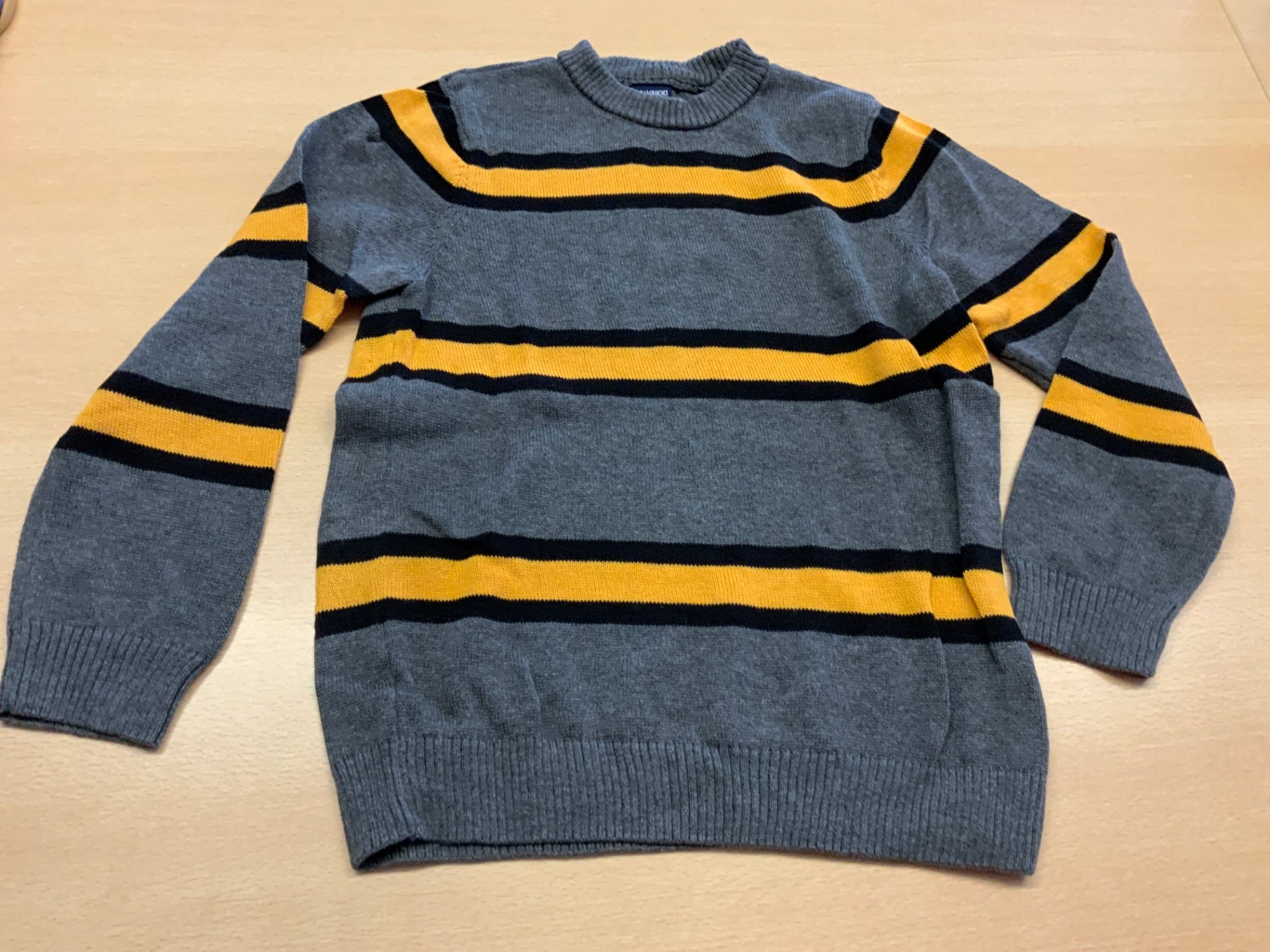  Pullover 122/128 Grau, Schwarz, Gelb