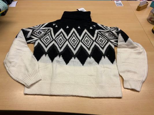 Pullover 36/38 Weiß, Schwarz