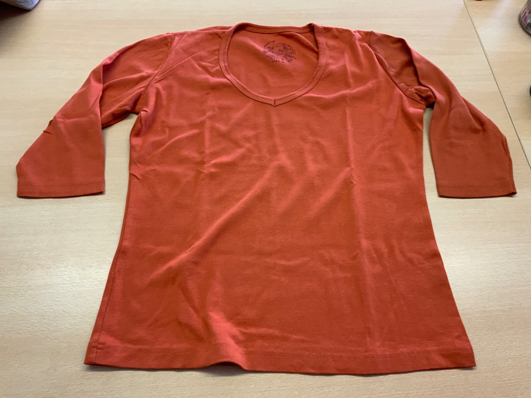 Langärmliges T-Shirt L Orange