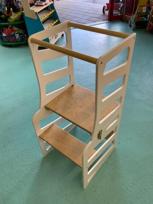  Lernturm Naturholz und Weiß