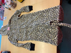  Pyjama 134/140 Beige mit schwarzen Leopardenmuster