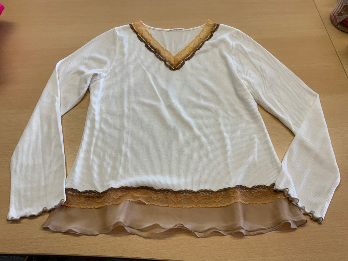 Langarmshirt S Beige